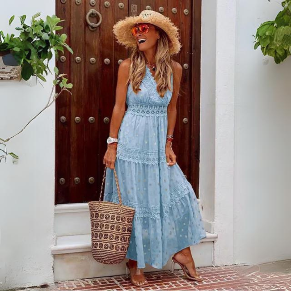Aliams | Elegantes Kleid Aus Besticktem Chiffon