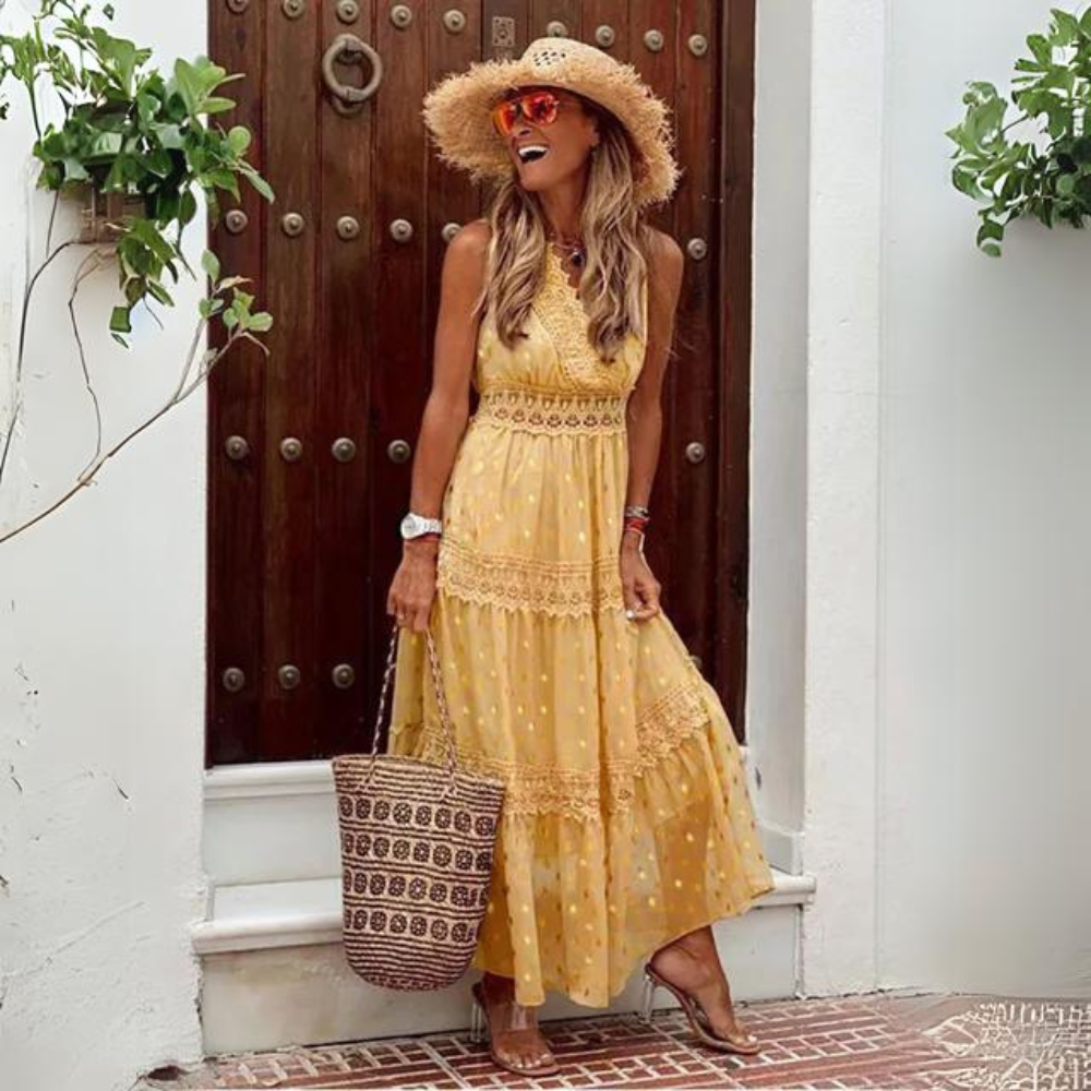 Aliams | Elegantes Kleid Aus Besticktem Chiffon
