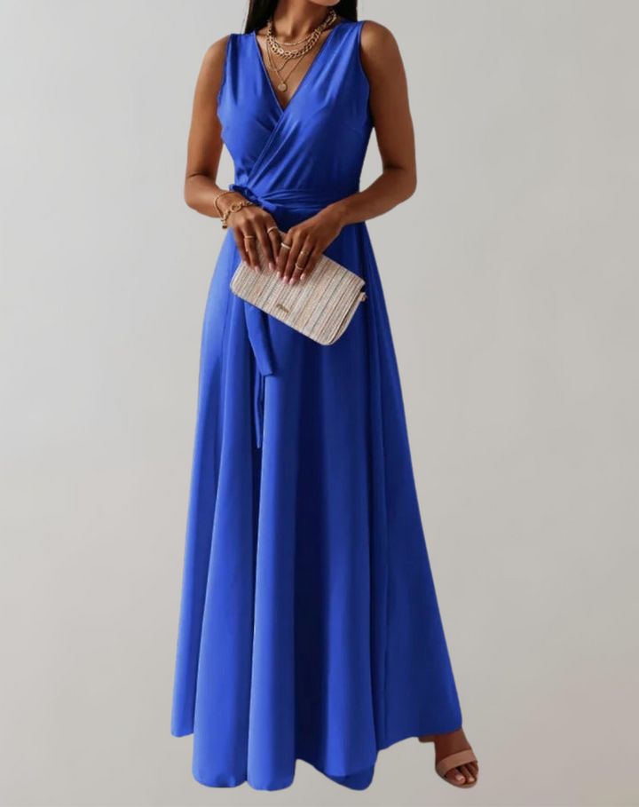 Aliams | Cocktail Kleid mit Taillengurtel Schickes Maxikleid Zeitlos Design