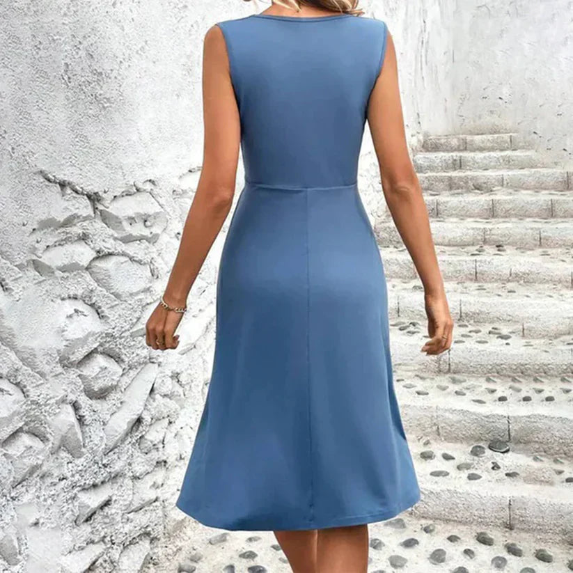 Aliams | Damen Knielanges Sommerkleid Midi
