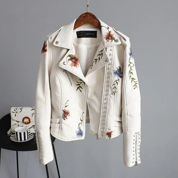 Elegante Damenjacke Mit Blumenmuster