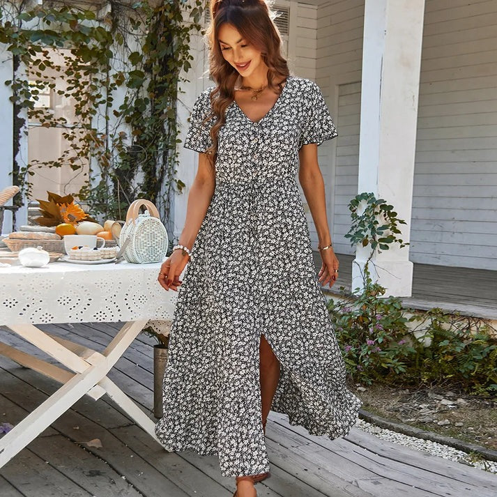 Aliams | Blumenkleid mit Rüschenärmeln