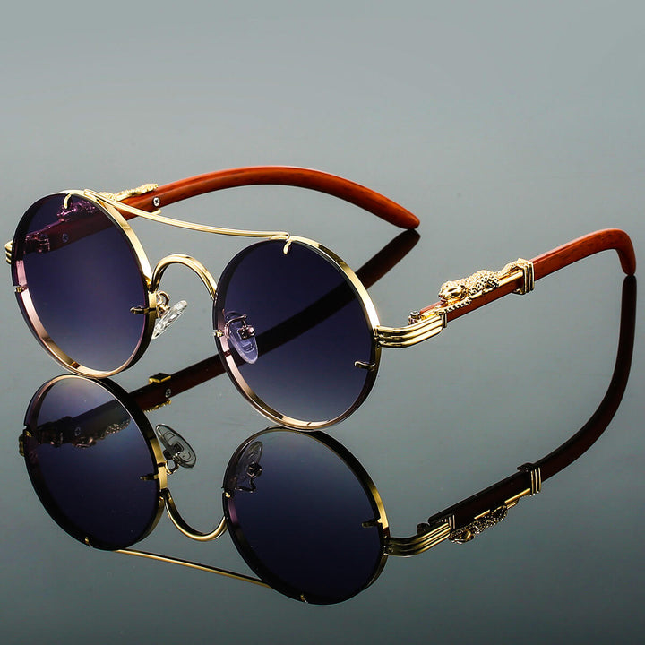 Aliams | Ovale Retro Sonnenbrille Aus Metall