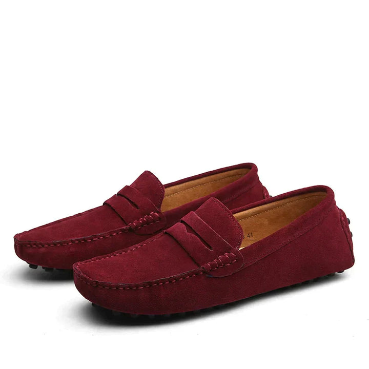 Aliams | Wildleder Slipper Italienischer Stil Mokassin Zehen Rutschfester Penny Loafer