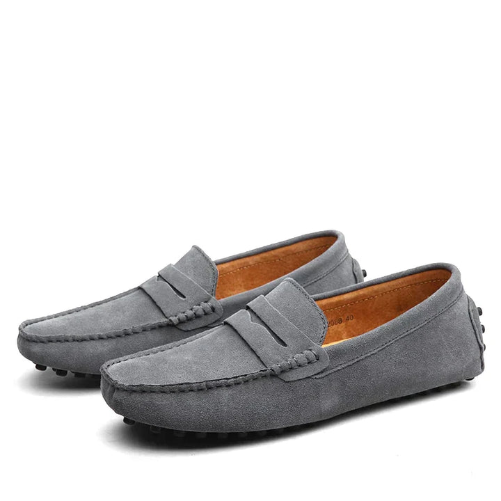 Aliams | Wildleder Slipper Italienischer Stil Mokassin Zehen Rutschfester Penny Loafer