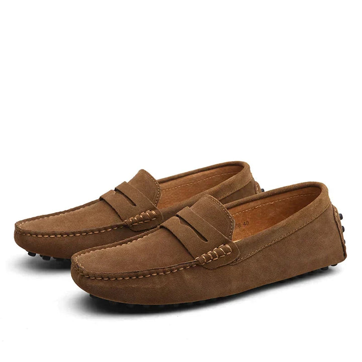 Aliams | Wildleder Slipper Italienischer Stil Mokassin Zehen Rutschfester Penny Loafer
