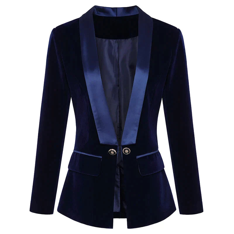 Aliams | Blazer Aus Samt mit Satinaufschlägen