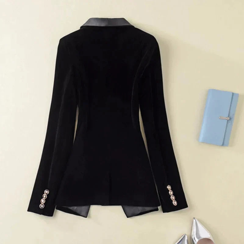 Aliams | Blazer Aus Samt mit Satinaufschlägen