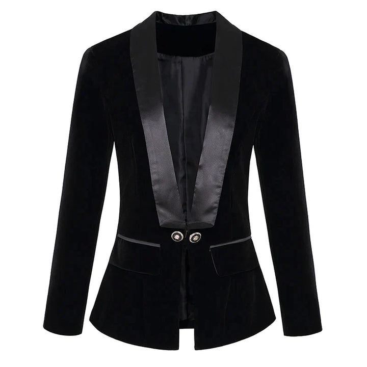 Aliams | Blazer Aus Samt mit Satinaufschlägen