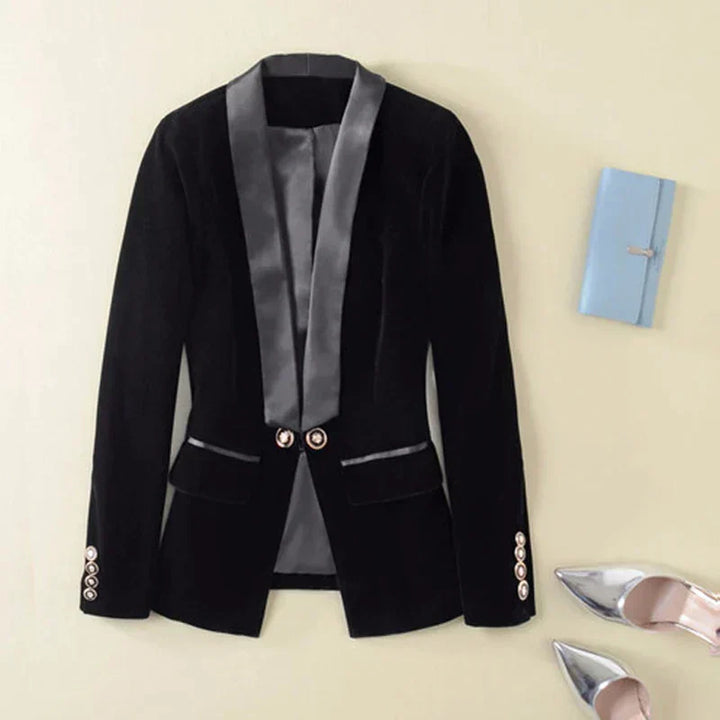 Aliams | Blazer Aus Samt mit Satinaufschlägen