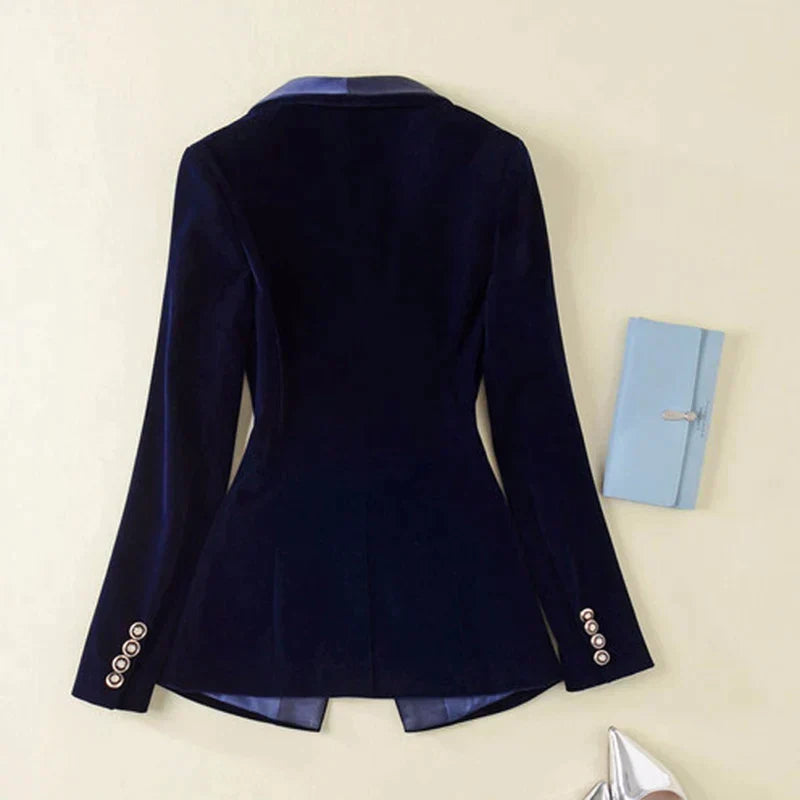 Aliams | Blazer Aus Samt mit Satinaufschlägen