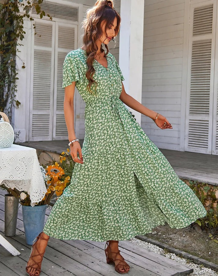 Aliams | Blumenkleid mit Rüschenärmeln