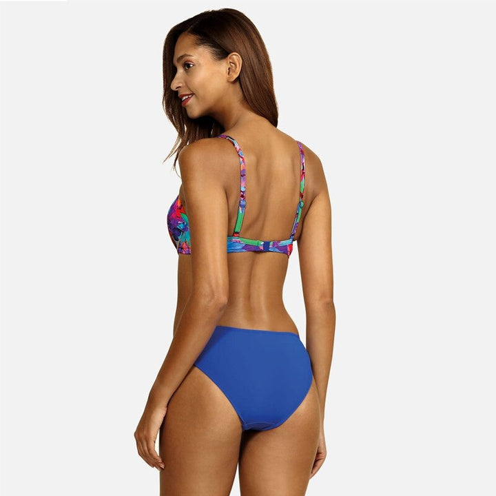 Aliams | Florales Blaues Bikini-Set