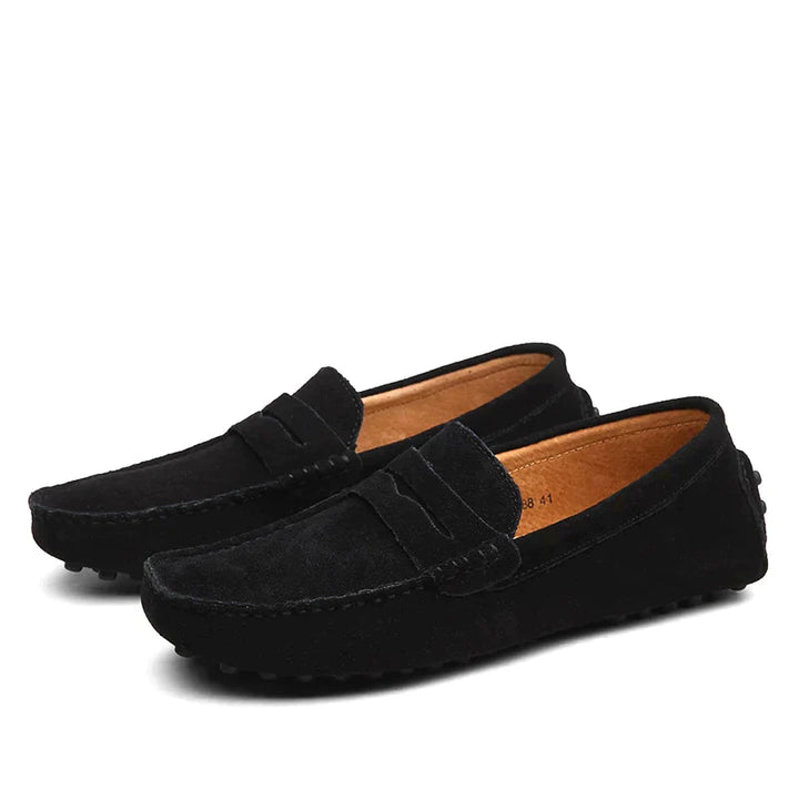 Aliams | Wildleder Slipper Italienischer Stil Mokassin Zehen Rutschfester Penny Loafer