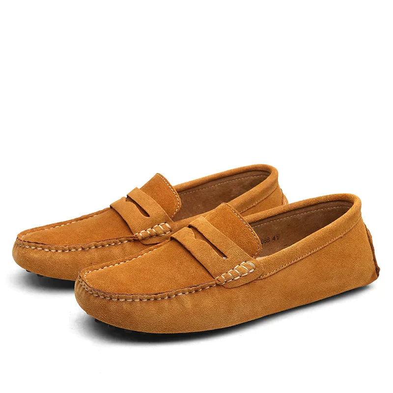 Aliams | Wildleder Slipper Italienischer Stil Mokassin Zehen Rutschfester Penny Loafer