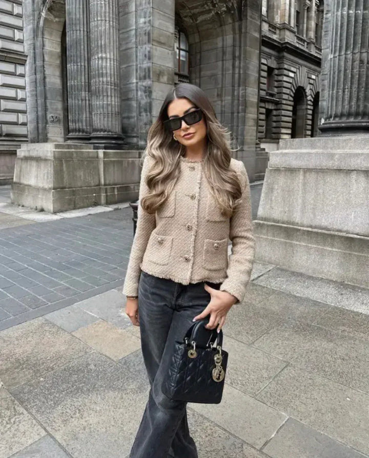 Tweed Jacke Modern geschnittene Damenjacke