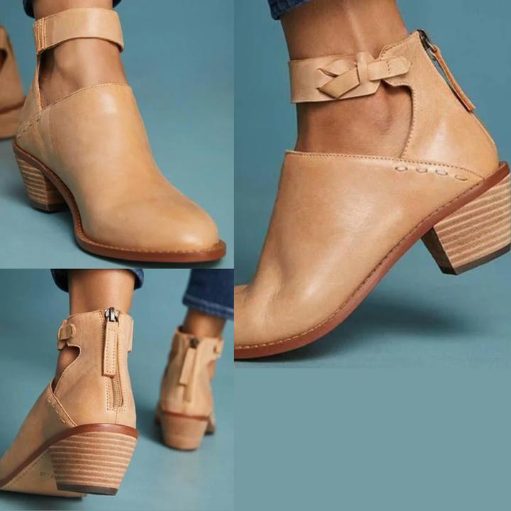 Aliams | Bequeme Damenschuhe mit Absatz und Reißverschluss.
