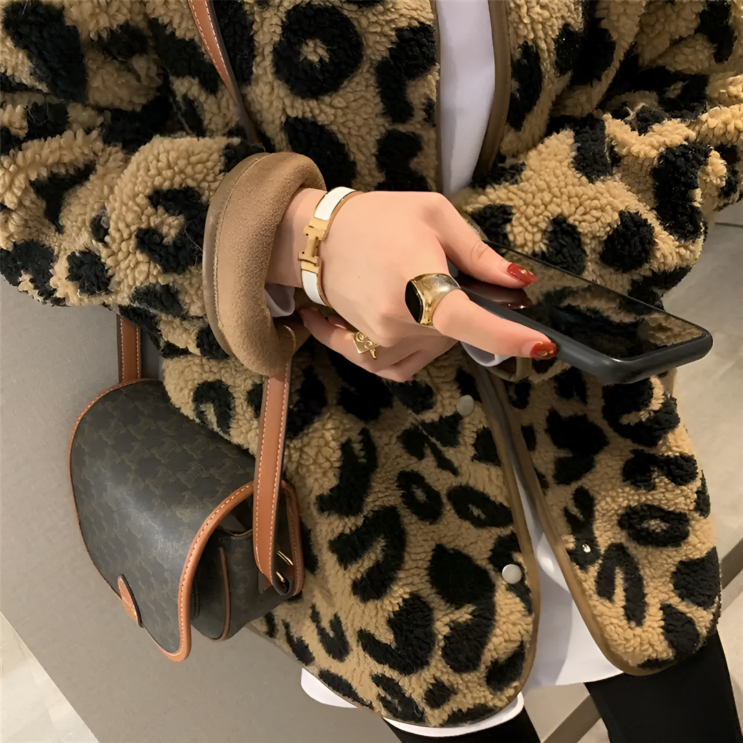 Aliams | Gemütlicher & Schicker Leopardenmuster Mantel