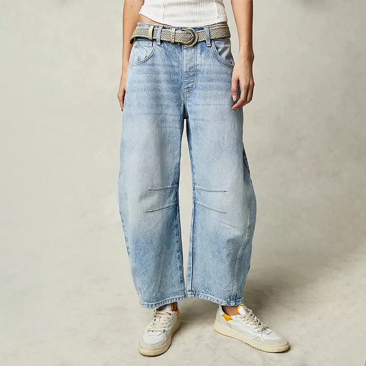 Komfort-Jeans Mit Weitem Bein