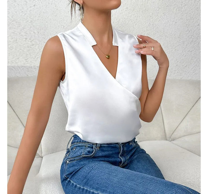 Aliams | Elegantes Ärmelloses Einfarbiges Top