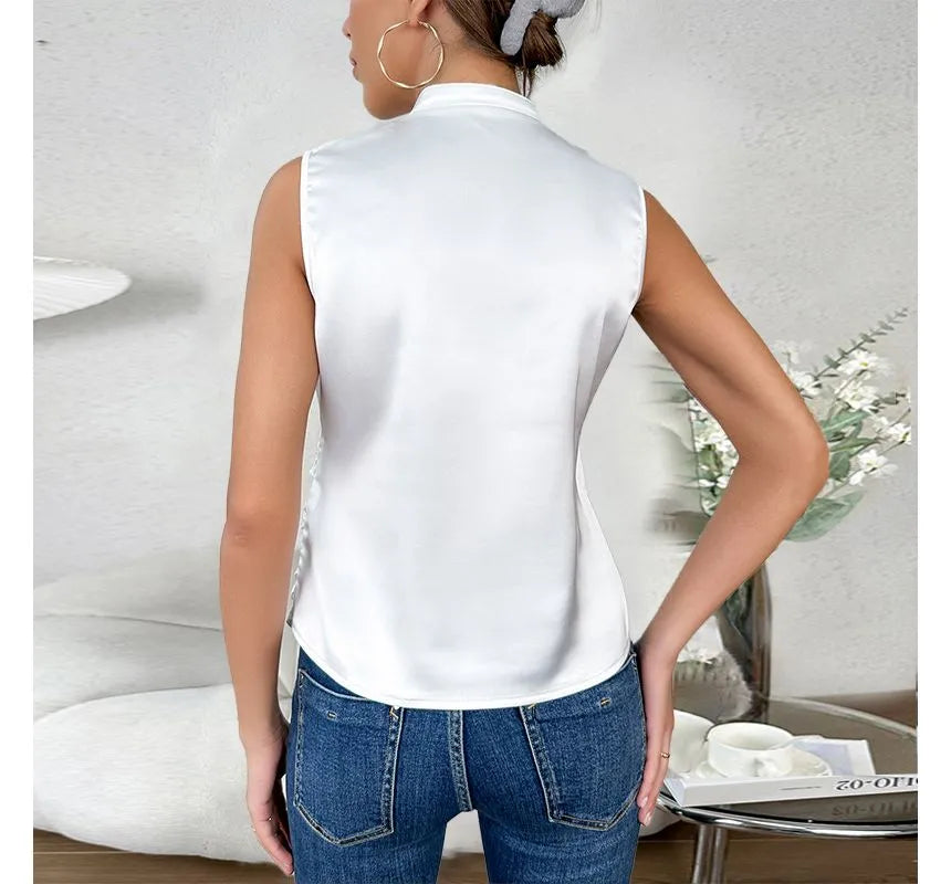 Aliams | Elegantes Ärmelloses Einfarbiges Top