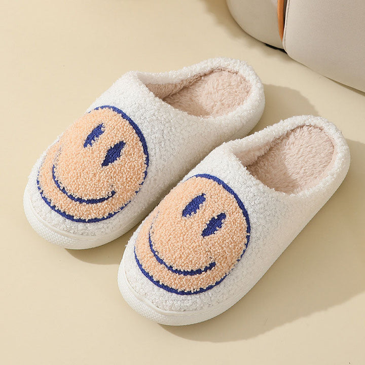 Aliams | Großes Smiley-Muster Pelzpantoffel