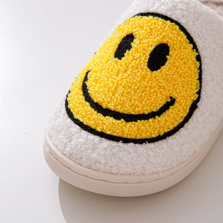 Aliams | Großes Smiley-Muster Pelzpantoffel