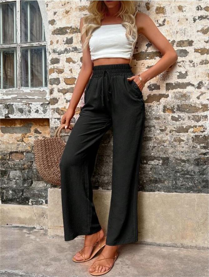 Elastische Hose Mit Hoher Taille