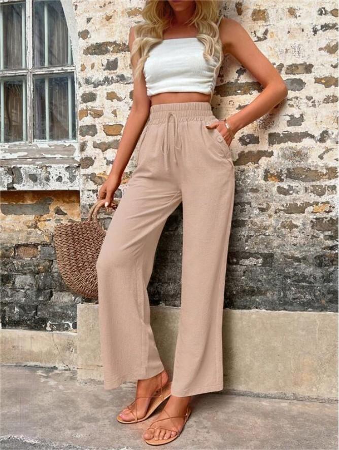Elastische Hose Mit Hoher Taille