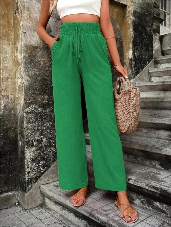 Elastische Hose Mit Hoher Taille