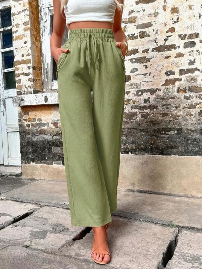 Elastische Hose Mit Hoher Taille