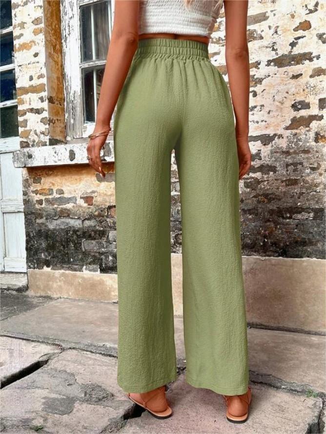 Elastische Hose Mit Hoher Taille