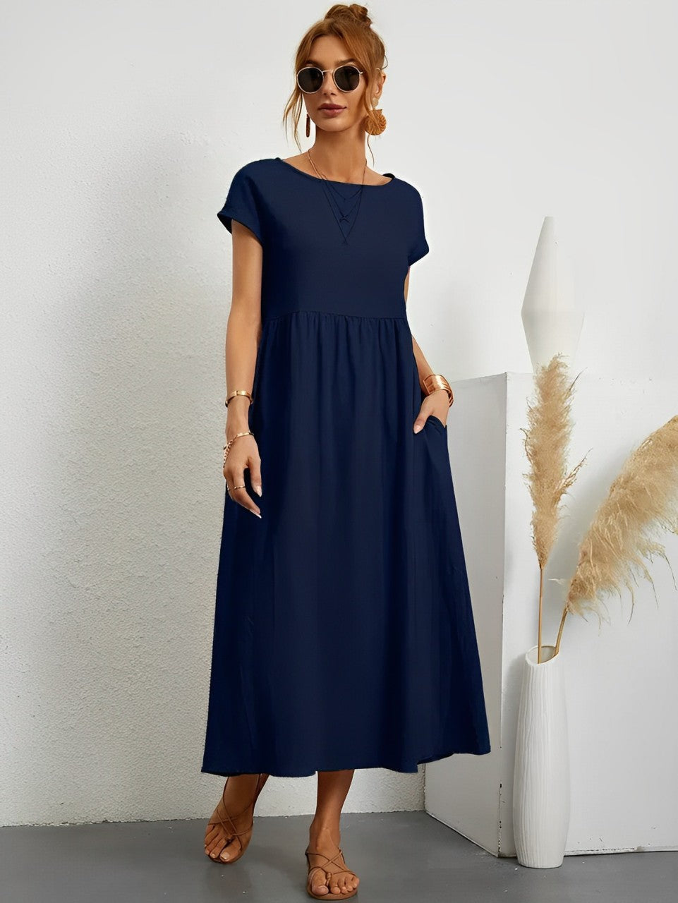 Aliams | Atemberaubendes Baumwoll-Sommerkleid mit Bequemem Schnitt für Warmes Wetter