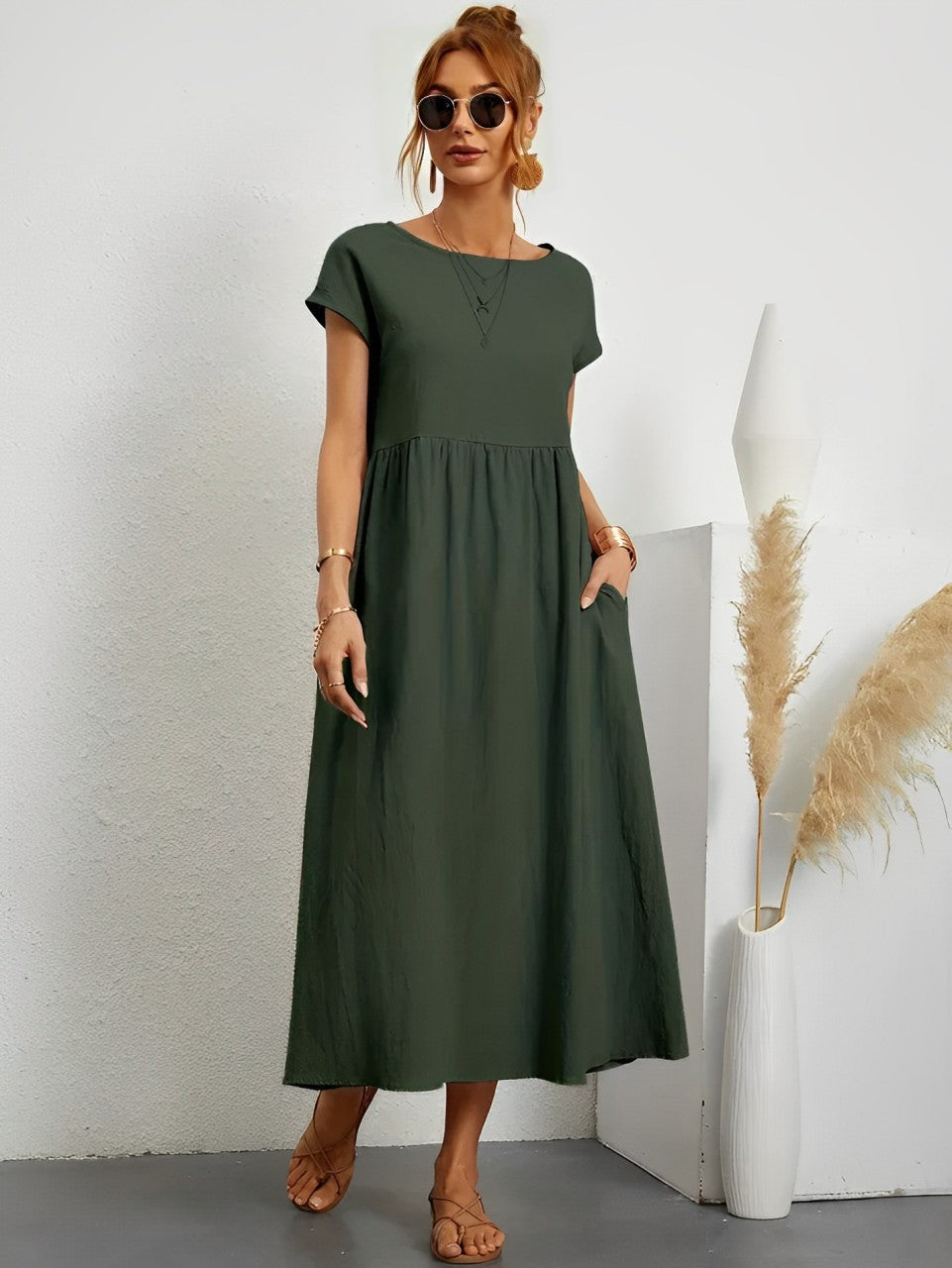 Aliams | Atemberaubendes Baumwoll-Sommerkleid mit Bequemem Schnitt für Warmes Wetter