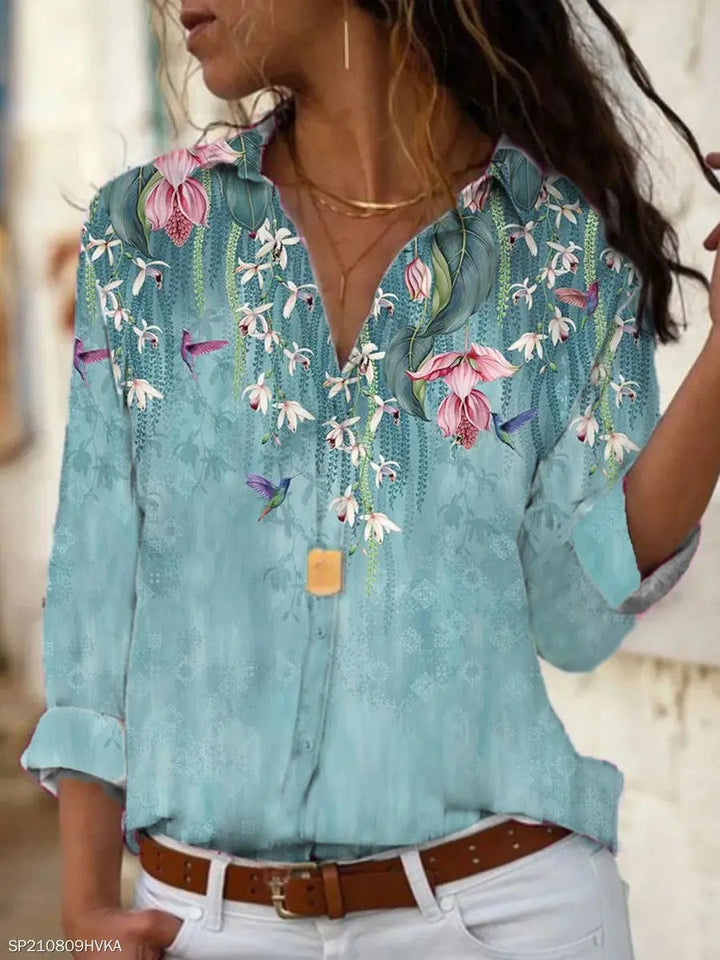 Herbstliche Bluse Mit Blumenmuster