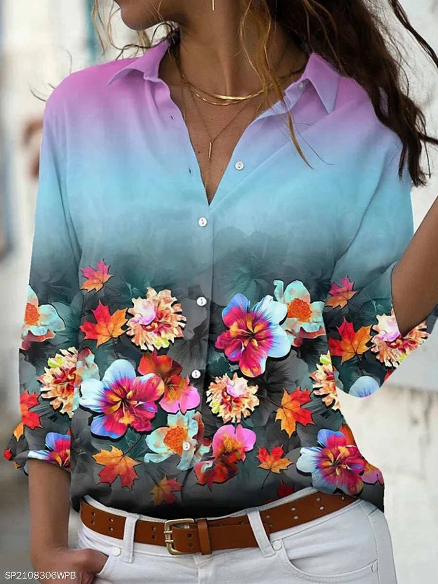 Herbstliche Bluse Mit Blumenmuster