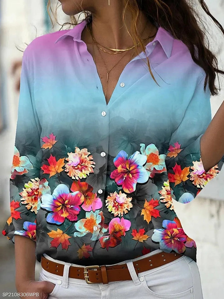 Herbstliche Bluse Mit Blumenmuster