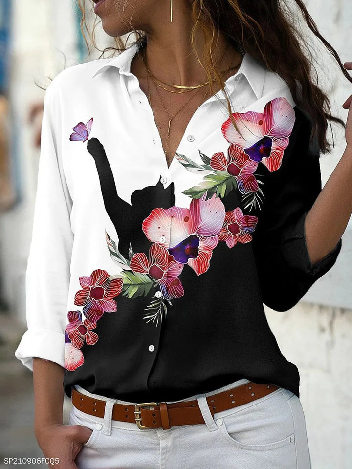 Herbstliche Bluse Mit Blumenmuster