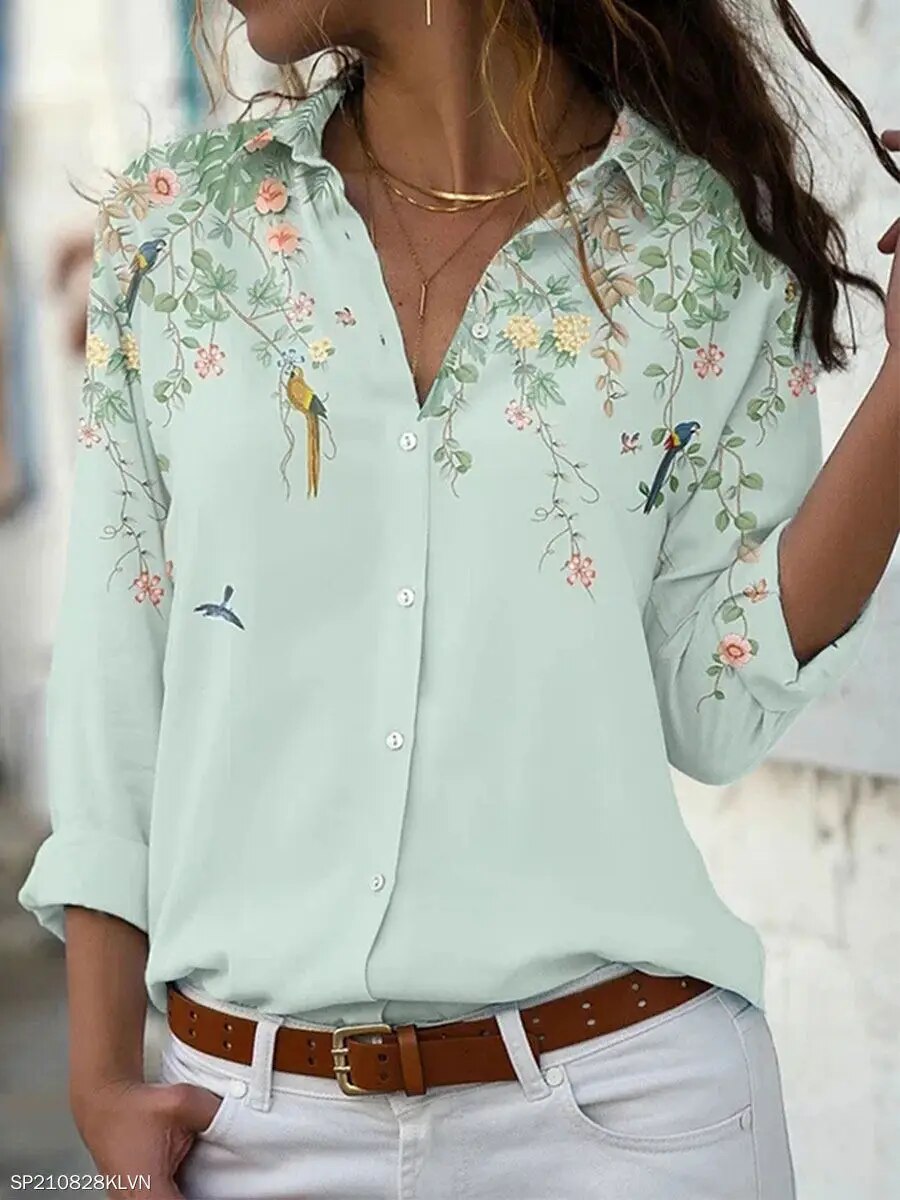 Herbstliche Bluse Mit Blumenmuster