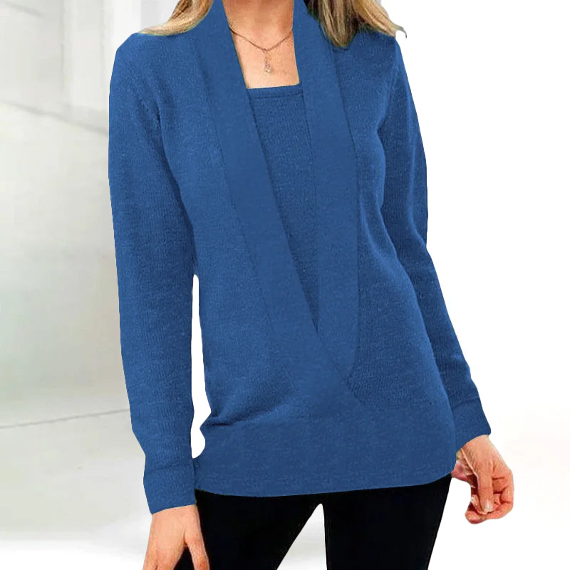 Damen Lässig Zweiteiligen Kurzen Pullover