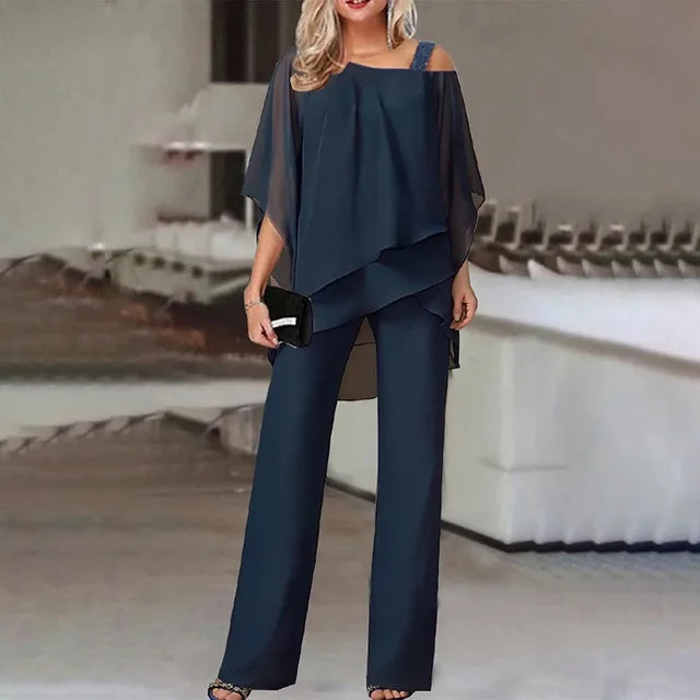 Aliams | Elegantes Baumwoll und Chiffon-Set für Frauen