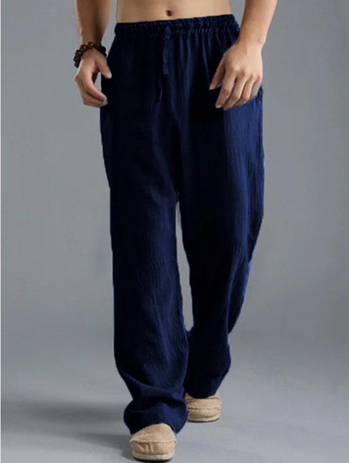 Leichte Herrenhose mit glattem Griff und Bindung