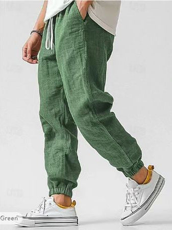 Herren Cargo-Hose Aus Leinen