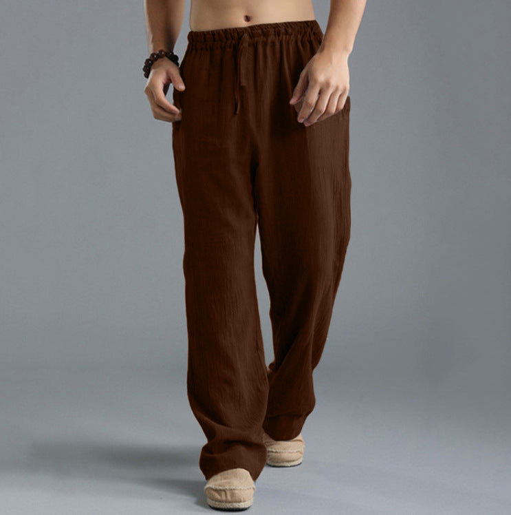 Leichte Herrenhose mit glattem Griff und Bindung