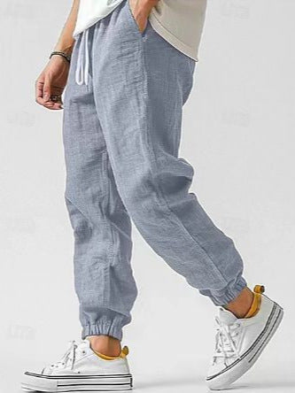 Herren Cargo-Hose Aus Leinen