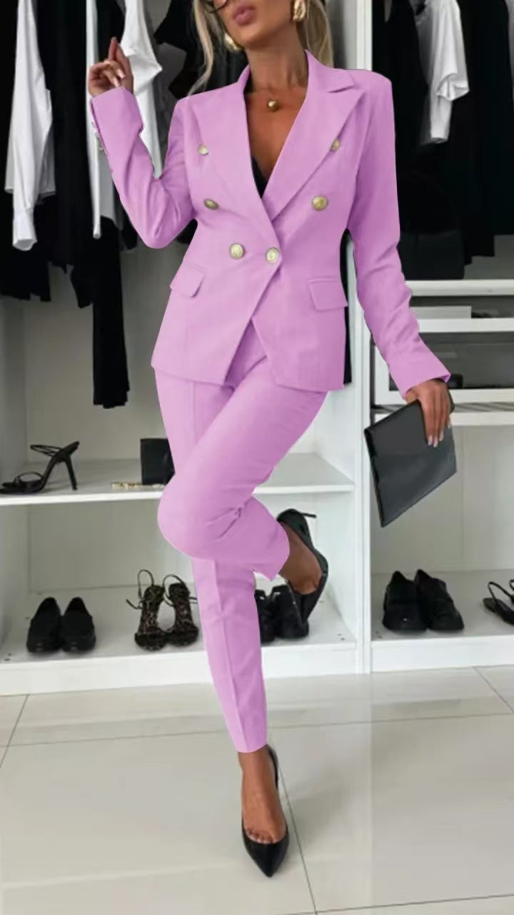 Damen Blazer-Hosen-Set mit tailliertem Schnitt