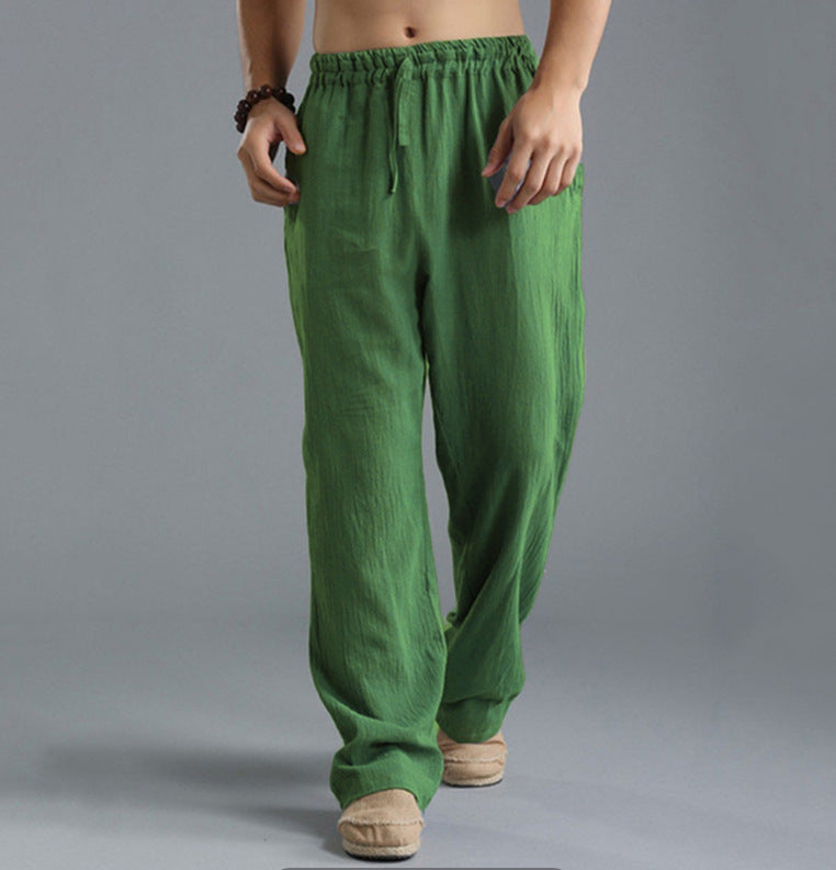 Leichte Herrenhose mit glattem Griff und Bindung