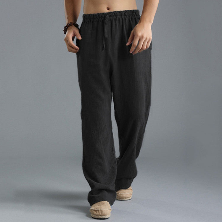 Leichte Herrenhose mit glattem Griff und Bindung