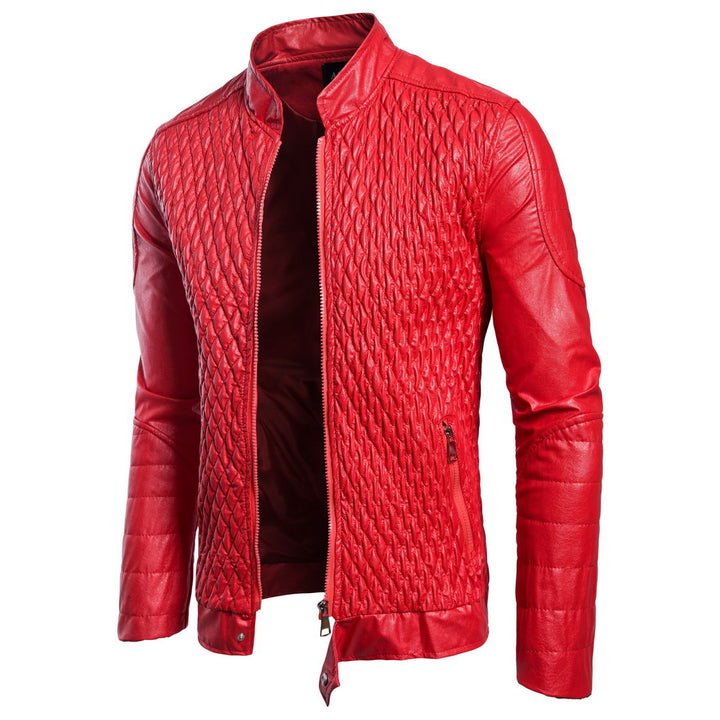 Herren stylische gesteppte Lederjacke Aliams
