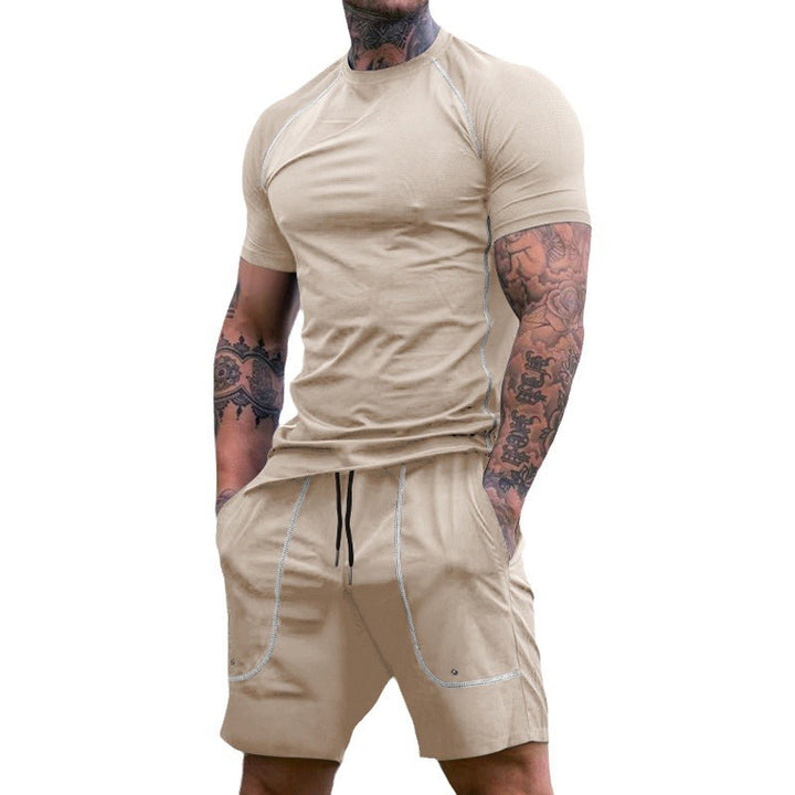 Herren Sportliches Funktionsset mit atmungsaktivem Kurzarmshirt und lockerer Shorts Aliams